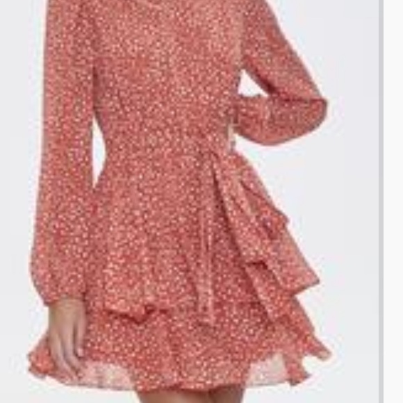 Front tie dotted dress - Picture 1 of 5